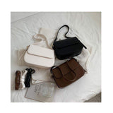 Pure Color New Style Autumn Winter Fashion Messenger Bag Street Fashion Magnetic Button Bag Texture Retro High Quality Bags