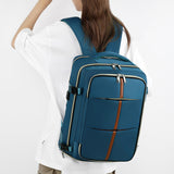New Denim Super Large Capacity Double Shoulder Luggage Bag MultiFunction Travel USB Interface Simple Solid Color Laptop Backpack