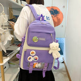 School Book Bag for 5 Piece Student School Bag Set Cute College Backpack Set for Girls Teenagers Trendy Preppy Shoulder Bag