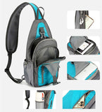 Chest Bag Daypack Waterproof Nylon Sling Backpack for Women and Men for Travel Sports Running Hiking