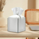 Modern Waterproof Lychee Pattern Napkin Tissue Box Cross-Border Square Leather Soft Pack Tissue Cover for Home Living Room Bag