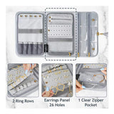 Hot Selling Women's Portable PU Leather Jewelry Travel Organizer Tangle-Free Roll Bag with Open Closure Letter Pattern