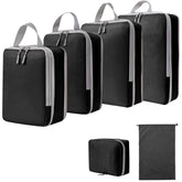 Nylon Cloth Storage Bags with Zipper Sport Fashion Compression Packing System Closure 6-Piece Travel Packing Cubes Organizers