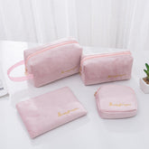 Velvet Cosmetic Bag Private Label Custom Makeup Bag Cases Pouch Set Make up Bags