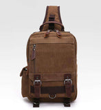 Fashionable Anti-Theft Canvas Cross Body Messenger Bag Men and Women Travel Rucksack Sling Backpack with Zipper Closure