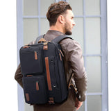 Men's Nylon Carrying Laptop Backpack Zipper Multi-Functional Sling Large Capacity Business Travel Sports Tote Bag