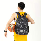 Basketball Backpack Lightweight Polyester Zipper Closure Multifunctional Computer Bag Urban Simplicity Travel Sports Bag