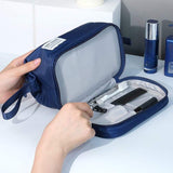 Portable Nylon Cosmetic Bags with Zipper Outdoor Utility Pouch and Letter Patches Makeup Case for Beauty Storage