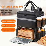Custom Large Capacity Thermal Insulated Zipper Closure Backpack for Pizza Delivery Riders Multifunctional Cold-Proof Cooler Bag