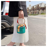 Summer Fashion Transparent Mini Tote Bags Women's Designer Acrylic Handbags with Polyester Lining Jelly Metal Style