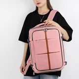 New Denim Super Large Capacity Double Shoulder Luggage Bag MultiFunction Travel USB Interface Simple Solid Color Laptop Backpack