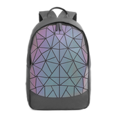 Fashionable Multifunction Geometry Reflective Luminous Zipper Book Bags Men Women's Backpacks for High School