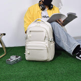 Women's Trendy Korean Style Junior High School Backpack Simple Casual School Bag for Students Large Capacity for Campus