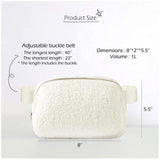 Daily Life Sports Plush Fanny Pack New Type Mini Waist Bag Metal Buckle Zipper Closure Logo Pattern Travel Fitness Army