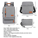 Big Capacity & USB Charging Cartoon Pattern 3-in-1 Business Backpack Laptop Bag Set