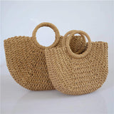 Eco-Friendly Summer Handbags Lady Handmade Pouch Rattan Tote Bag Straw Shopping Bags