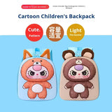 Cute Children's School Backpack Zipper Plush Doll Design Big Ears Anime Cartoon Style Super Lightweight Kindergarten School Bag