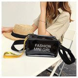 Letter Printed Mini Shoulder Messenger Bag PVC Handbags Women Clear Jelly Purse Fashion Girl Purses Transparent Candy