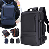 Capacity Expandable Business Laptop Bagpack for Men Waterproof Black Airplane Theme Mens Travel Backpack Oxford
