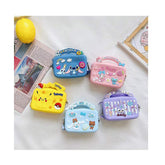 Custom Mini Plush Silicon Purses Cartoon Pattern Square Coin Purse Kids