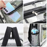 Waterproof Duty Clear School Bookbag Pvc Clear Backpack Transparent Backpack Bag Polyester Oem Plain Day Backpack