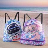Kidsren's Wet Dry Separation Waterproof Storage Bag Boys Girls Sports Portable Cute Cartoon Beach Backpack Made Polyester