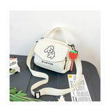 Fashion Canvas Animal Prints Small Square Zipper Closure Single Strap Casual Women Luxury Shoulder Tote Handbag Korean Version