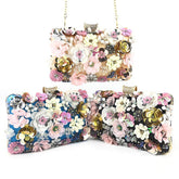 Luxury Lady Diamond Flower Evening Bag Wristlets Wedding Party Bridal Clutch Purse Chain Shoulder Flower Evening Bags