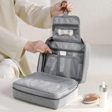 Cross-border Eco-Friendly RPET Waterproof Multi-function Hook Loop Cosmetic Storage Bag with 3-6L Capacity Hanging Design Bags