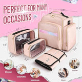 Travel Waterproof Cosmetic Storage Bag Zipper Closure 4 Detachable Boxes Jewelry Polyester Toiletry Makeup Case