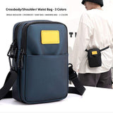 Men's Polyester Waterproof Waist Bag Korean Style Functional Chest Shoulder Multifunctional Sports Crossbody Mobile Phone Bag