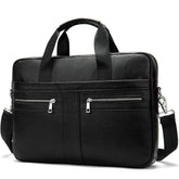 Briefcase 14-inch Genuine Leather Men's Business Portable Official Shoulder Bag with Cross-Border Design