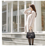 Traditional Flower Vase-Style Handbag for Women Vintage Fashion PU Zipper Bolsa Feminina De Couro Trade Shows School Season Tote