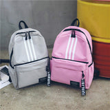 College Style Leisure Backpack Korean Version Simple Striped Double-shoulder Bag Suitable for Men and Women Sports Bags