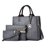 PU Polyester Casual Tote with Letter Decoration Hot Sale Promotion-3pcs New Fashion Ladies Crossbody Handbags Set