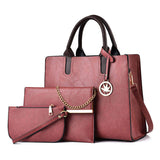 PU Polyester Casual Tote with Letter Decoration Hot Sale Promotion-3pcs New Fashion Ladies Crossbody Handbags Set