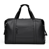 Large Capacity Men's Crossbody Sports Bag with Dry Wet Separation New PU Zipper Handbag for Short Business Travel Black Color