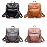 Women's New Fashion Large Capacity Tote Travel Backpacks PU Solid Material High Quality Handbags for Summer