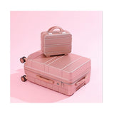 Custom 2-Pieces New Style Unisex Shiny Rose Gold ABS Waterproof Suitcase Zipper Pulls with Lock Personalized Luggage Sets