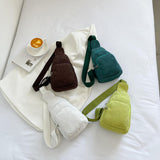 Ready to Ship Women's Corduroy Fanny Pack Cute Fashion Crossbody Travel Outdoor Embroidery Sport Sling Bag