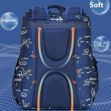 Large Capacity Waterproof Sesame Cartoon Schoolbag for Boys Fashion Open Zipper Closure Primary School Backpack for 1-3-6 Grades