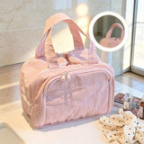 Cosmetic Bag Quilted Large Capacity Waterproof Fashion Simple Portable Lightweight Partition Double-Opening Travel Makeup Case