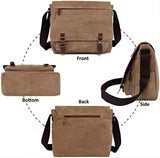 Fashion Sling Canvas Satchel Casual Briefcases Laptop Bag Messenger Bag for Men Retro