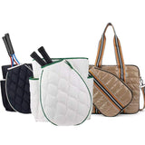 Women Large Custom Sports Puffer Pickleball Tennis Paddle Crossbody Luggage Tote Quilted Pickle Ball Racket Bag