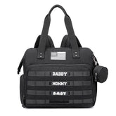 Camo Black Diaper Backpack for Dad and Mom, Father's Bag for Hospital with DADDY BAG Imprint, Baby Care Diaper Backpack