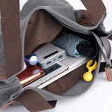 European American Style Women's Casual Solid Color Zipper Closure Fashionable VersatileCanvas Shoulder Crossbody Bag