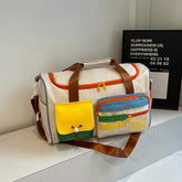 Handheld Travel Bag Short Trip Shoe Compartment Creative Geometric Oxford Casual Crossbody Gym Luggage Bag Fashionable New Bag