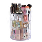 New Design Best Quality Acrylic Makeup Storage Box Round Rotating Portable Cosmetic Organizer Box