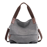 European American Style Women's Casual Solid Color Zipper Closure Fashionable VersatileCanvas Shoulder Crossbody Bag