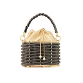 Sequin Mini Tote for Ladies Handheld Logo Style with Unique Pattern New Handmade Hollow Metal Cage Bucket Flannel Evening Bag